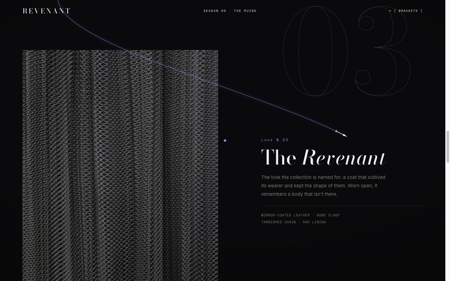 REVENANT — a column-masked look reveal