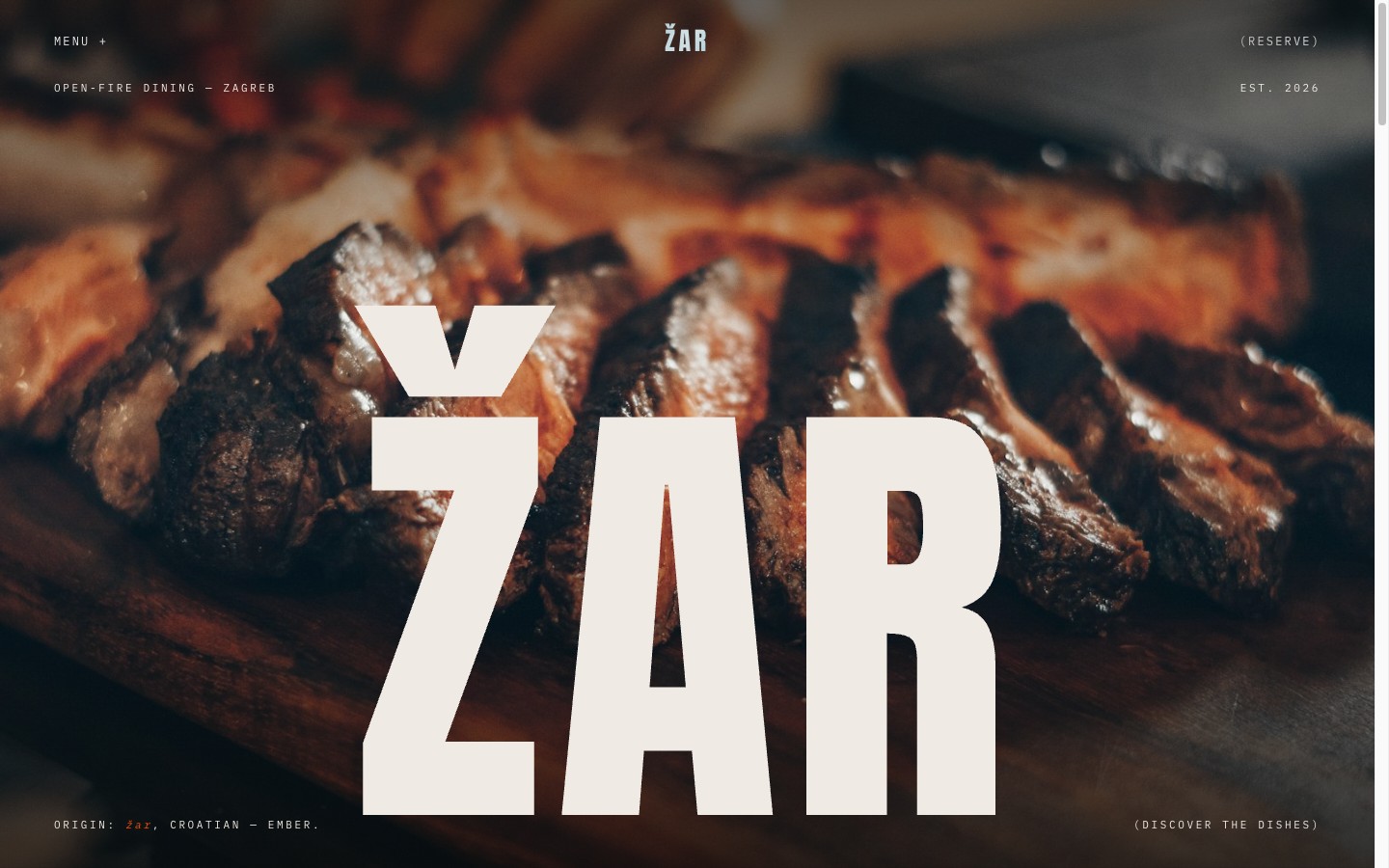 Žar — concept site for an open-fire restaurant